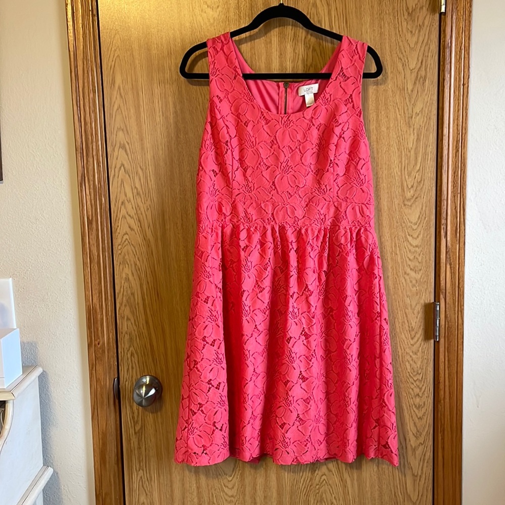 LOFT Pink Lace Dress